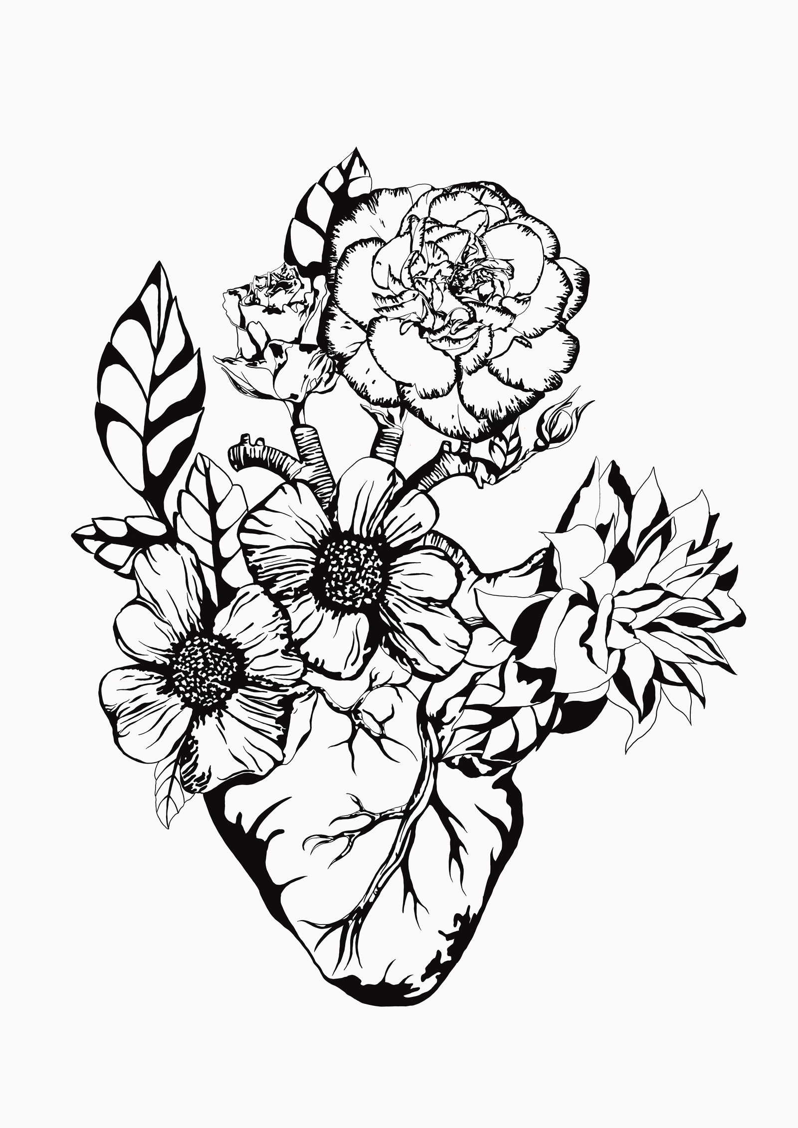 Coeur fleurs