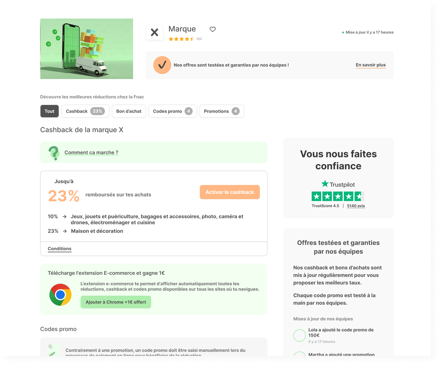 Interface après refonte